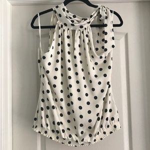 White House Black Market Polka Dot Top